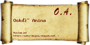 Oskó Anina névjegykártya